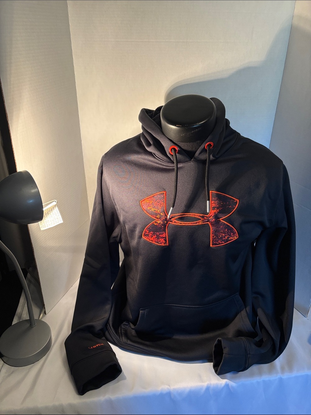 Under Armour Men’s Black Turtleneck Hoodie with Orange Logo